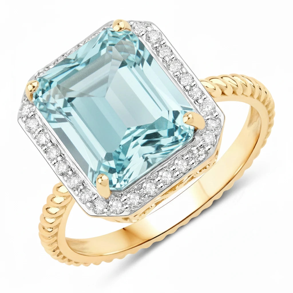 Emerald Cut Diamond Halo Ring