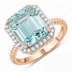 Emerald Cut Diamond Halo Ring