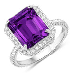 Emerald Cut Diamond Halo Ring