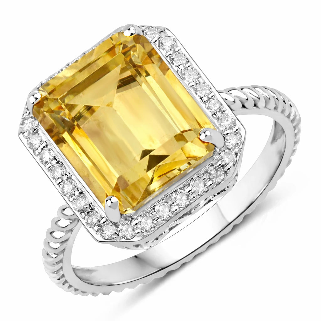 Emerald Cut Diamond Halo Ring