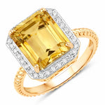Emerald Cut Diamond Halo Ring