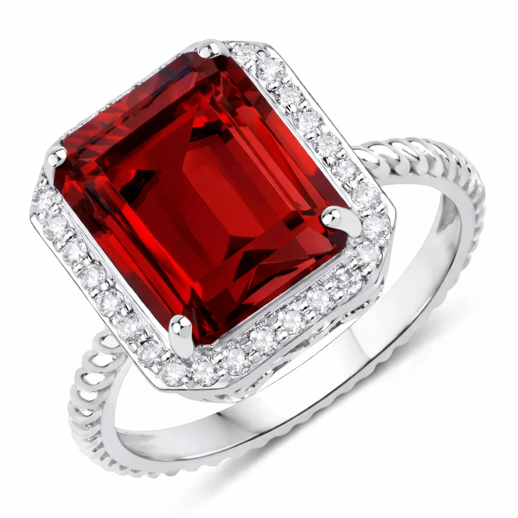 Emerald Cut Diamond Halo Ring
