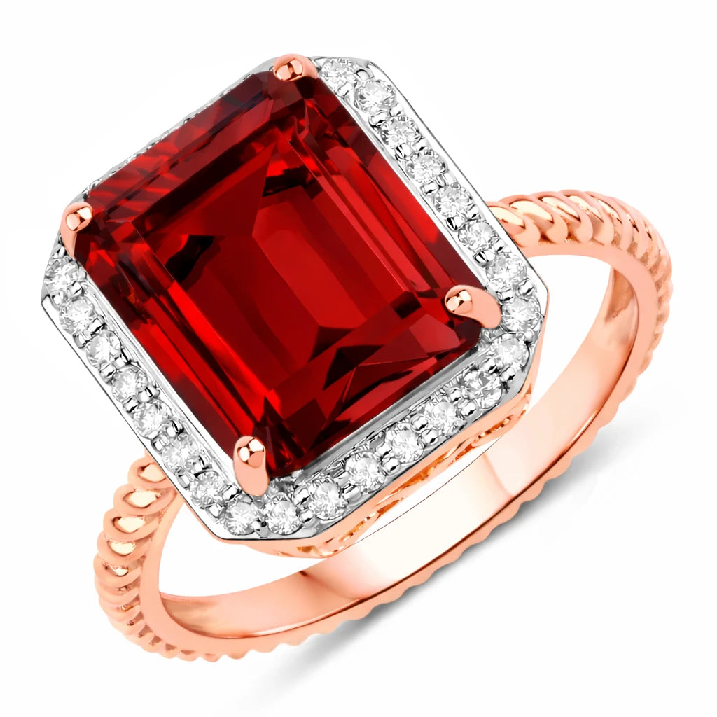 Emerald Cut Diamond Halo Ring