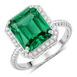 Emerald Cut Diamond Halo Ring