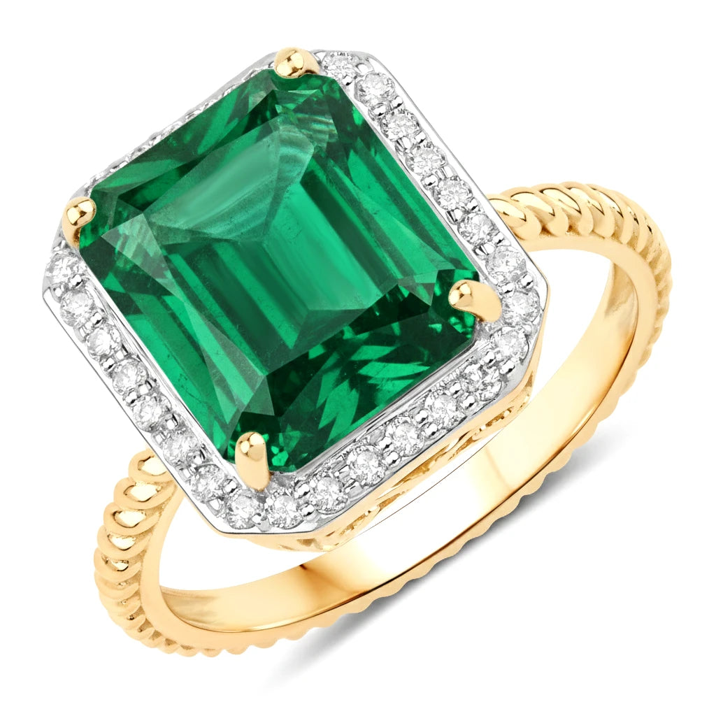 Emerald Cut Diamond Halo Ring