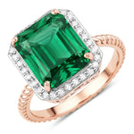 Emerald Cut Diamond Halo Ring