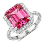 Emerald Cut Diamond Halo Ring