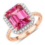 Emerald Cut Diamond Halo Ring