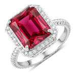 Emerald Cut Diamond Halo Ring