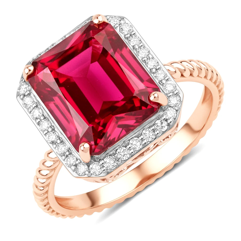 Emerald Cut Diamond Halo Ring