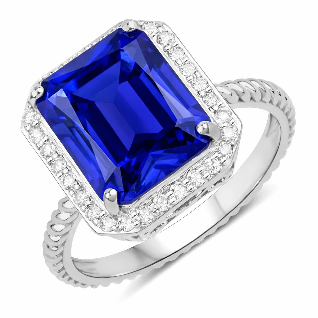 Emerald Cut Diamond Halo Ring