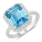 Emerald Cut Diamond Halo Ring