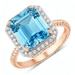 Emerald Cut Diamond Halo Ring