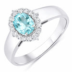 Vintage Style Oval Cut Diamond Accent Ring