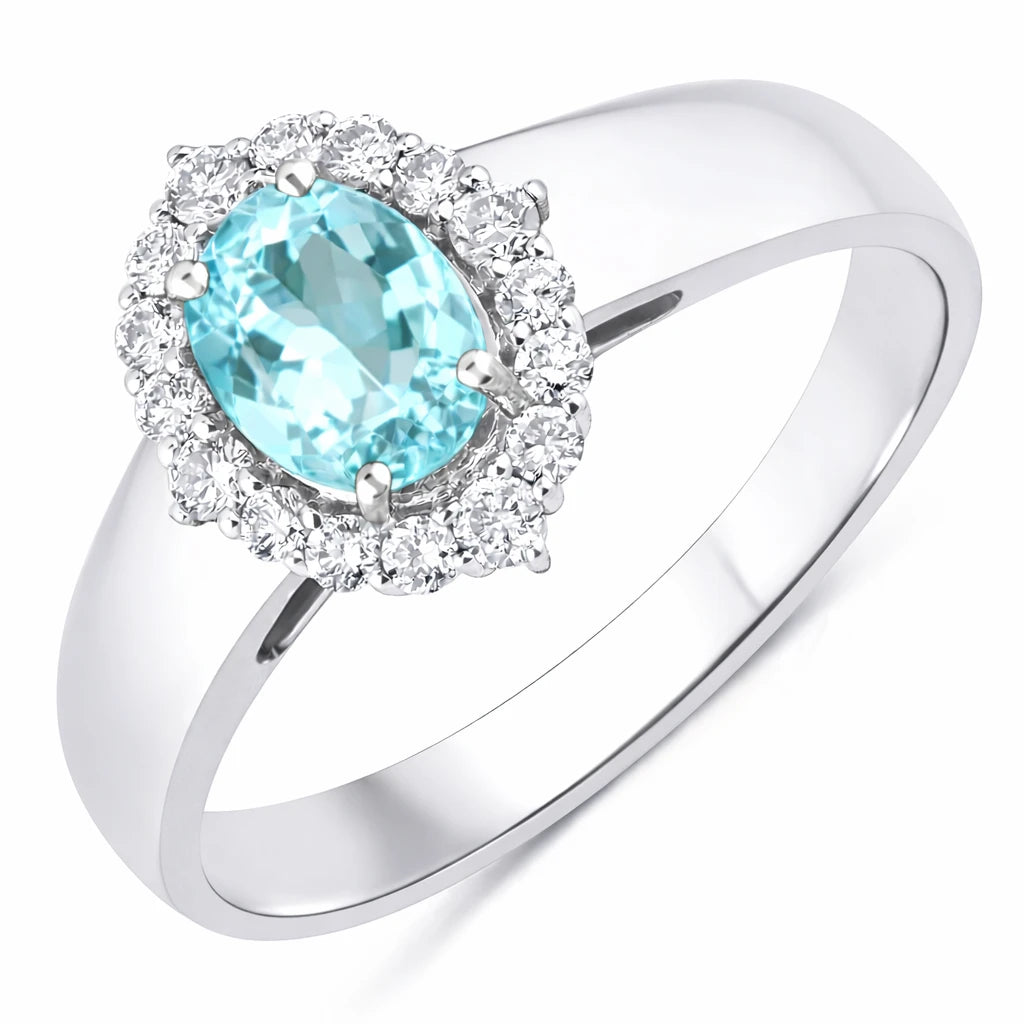 Vintage Style Oval Cut Diamond Accent Ring