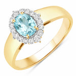 Vintage Style Oval Cut Diamond Accent Ring