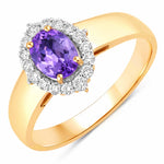 Vintage Style Oval Cut Diamond Accent Ring
