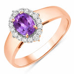 Vintage Style Oval Cut Diamond Accent Ring