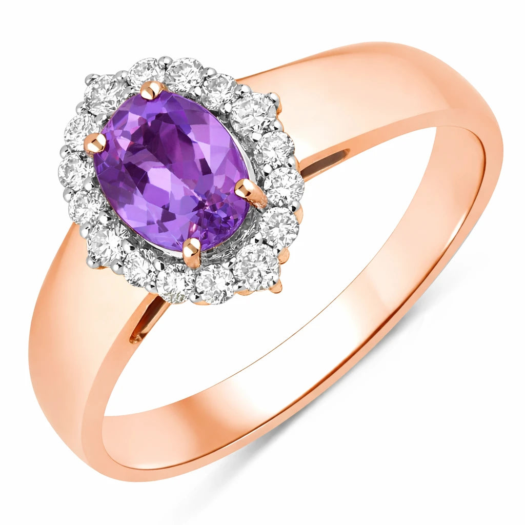 Vintage Style Oval Cut Diamond Accent Ring