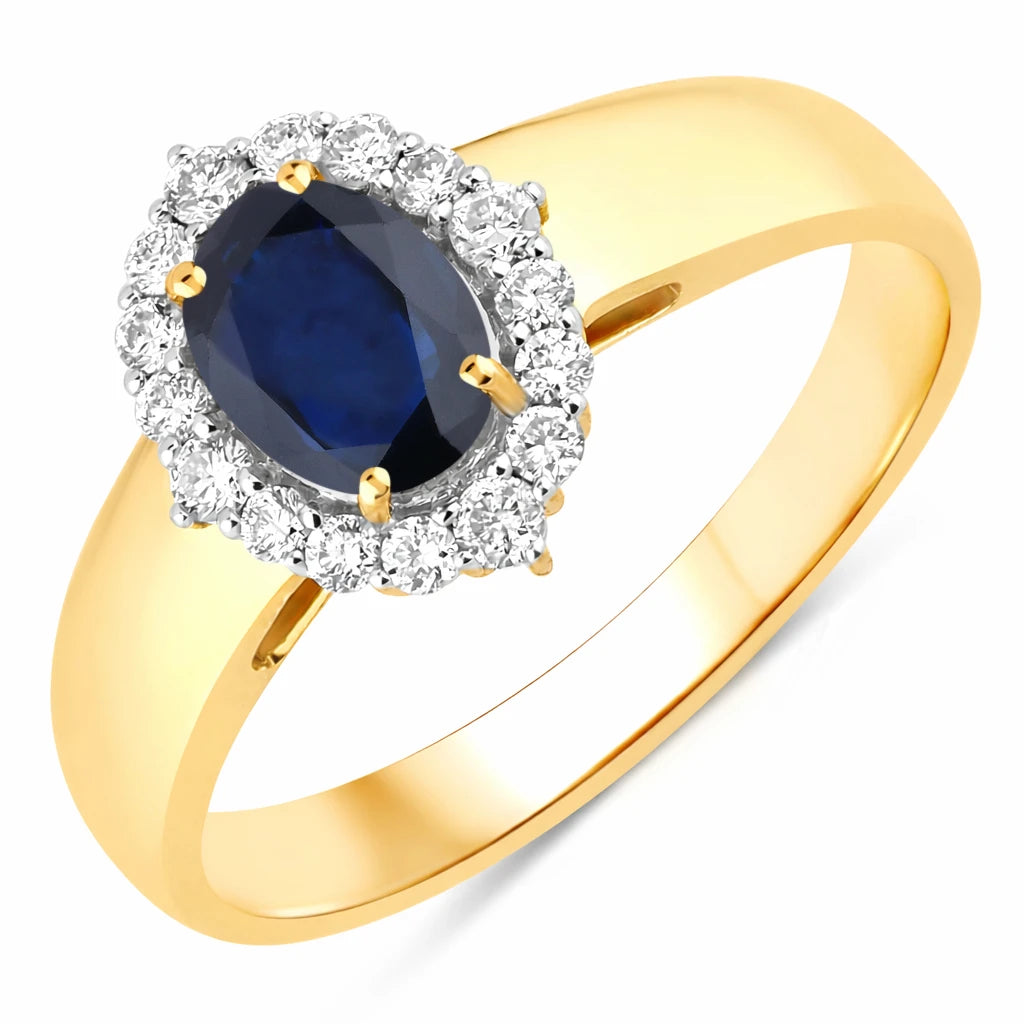 Vintage Style Oval Cut Diamond Accent Ring