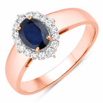 Vintage Style Oval Cut Diamond Accent Ring