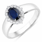 Vintage Style Oval Cut Diamond Accent Ring