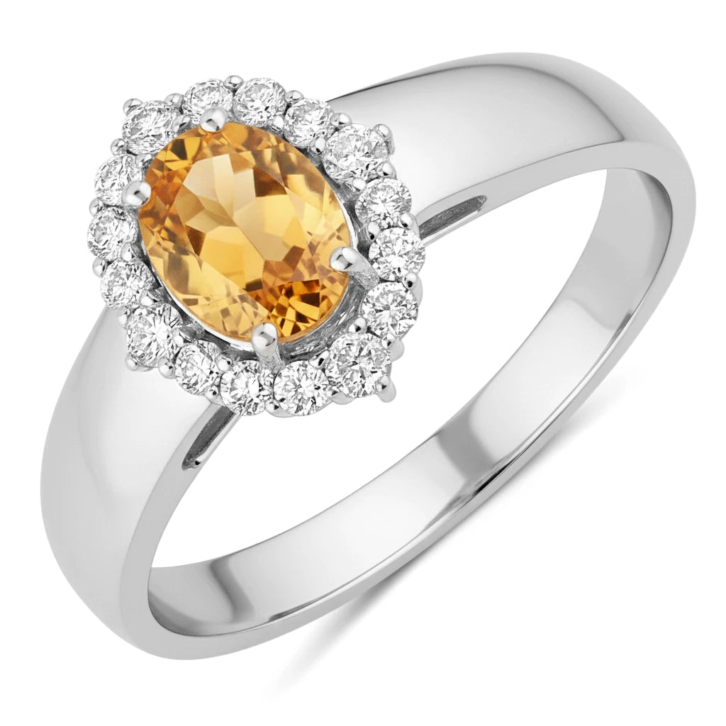 Vintage Style Oval Cut Diamond Accent Ring