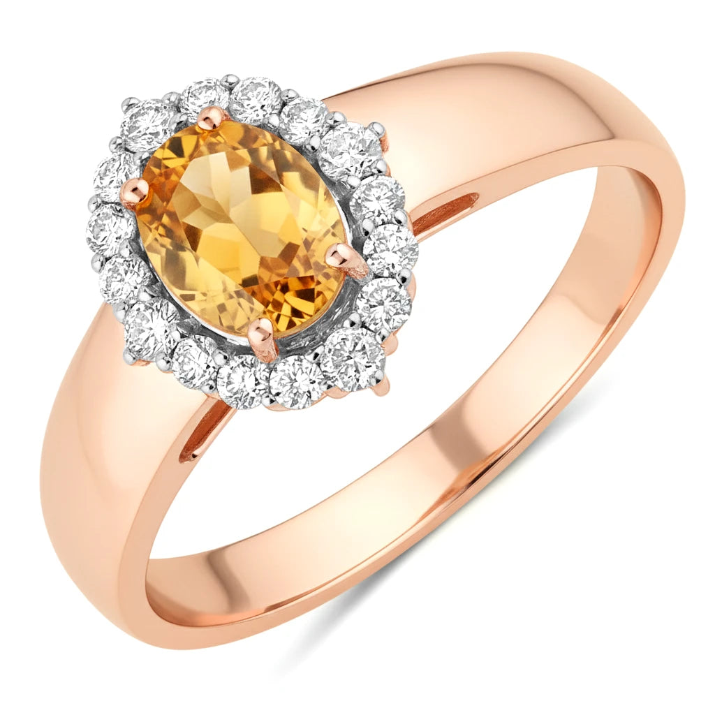 Vintage Style Oval Cut Diamond Accent Ring