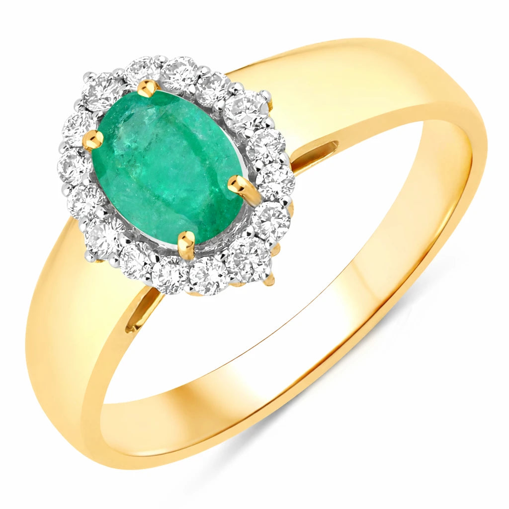 Vintage Style Oval Cut Diamond Accent Ring