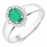 Vintage Style Oval Cut Diamond Accent Ring