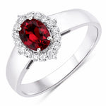 Vintage Style Oval Cut Diamond Accent Ring