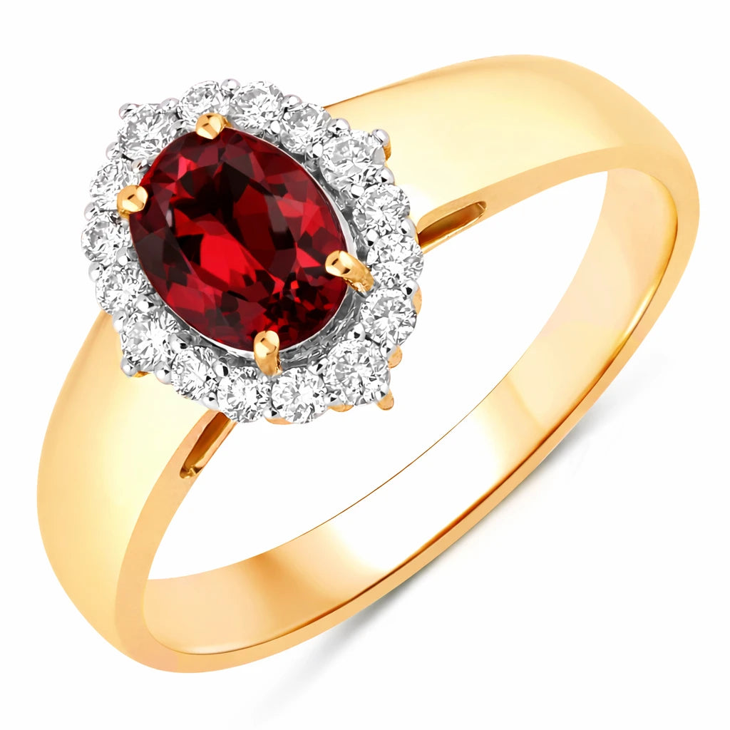 Vintage Style Oval Cut Diamond Accent Ring