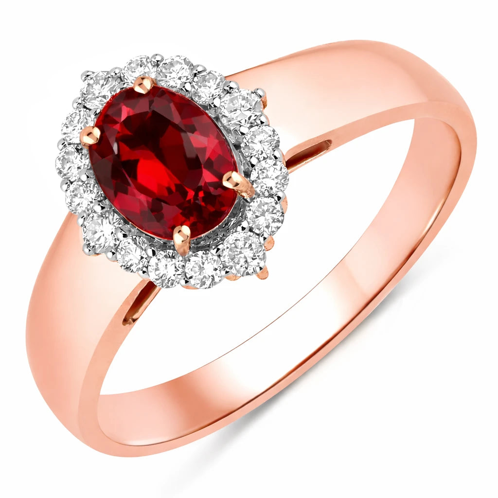 Vintage Style Oval Cut Diamond Accent Ring