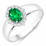 Vintage Style Oval Cut Diamond Accent Ring