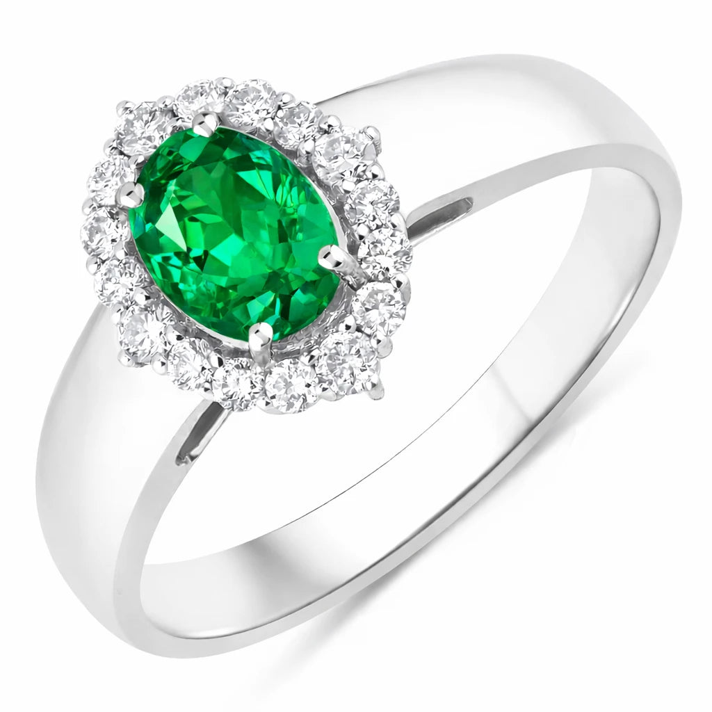 Vintage Style Oval Cut Diamond Accent Ring