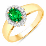 Vintage Style Oval Cut Diamond Accent Ring