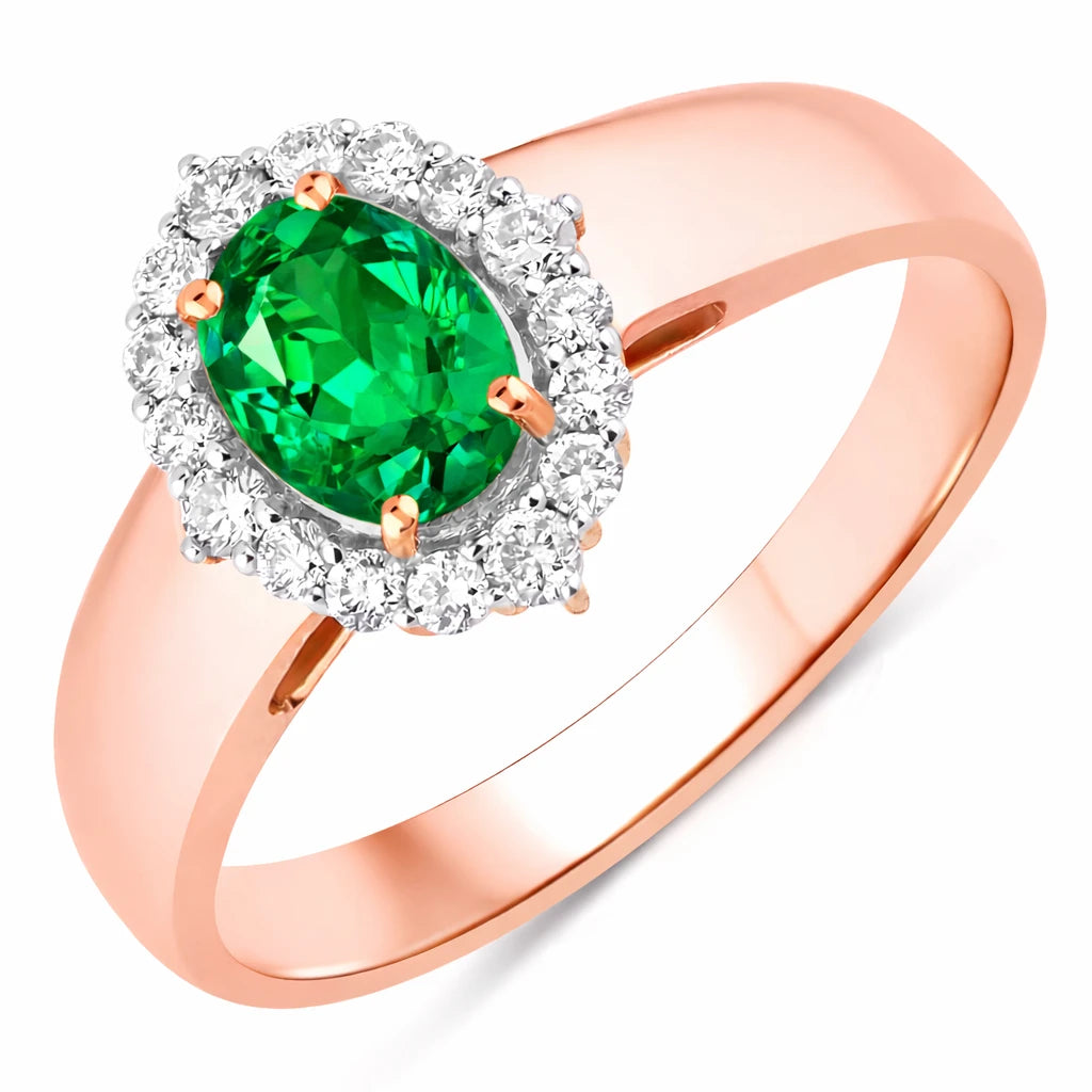 Vintage Style Oval Cut Diamond Accent Ring