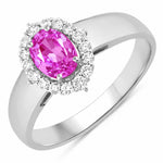 Vintage Style Oval Cut Diamond Accent Ring