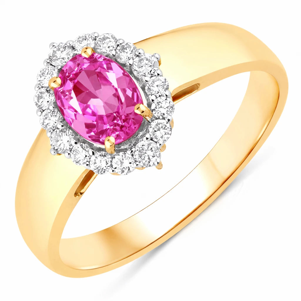 Vintage Style Oval Cut Diamond Accent Ring