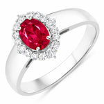 Vintage Style Oval Cut Diamond Accent Ring