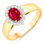 Vintage Style Oval Cut Diamond Accent Ring