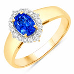 Vintage Style Oval Cut Diamond Accent Ring