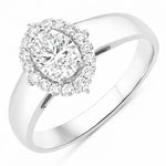 Vintage Style Oval Cut Diamond Accent Ring