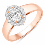 Vintage Style Oval Cut Diamond Accent Ring