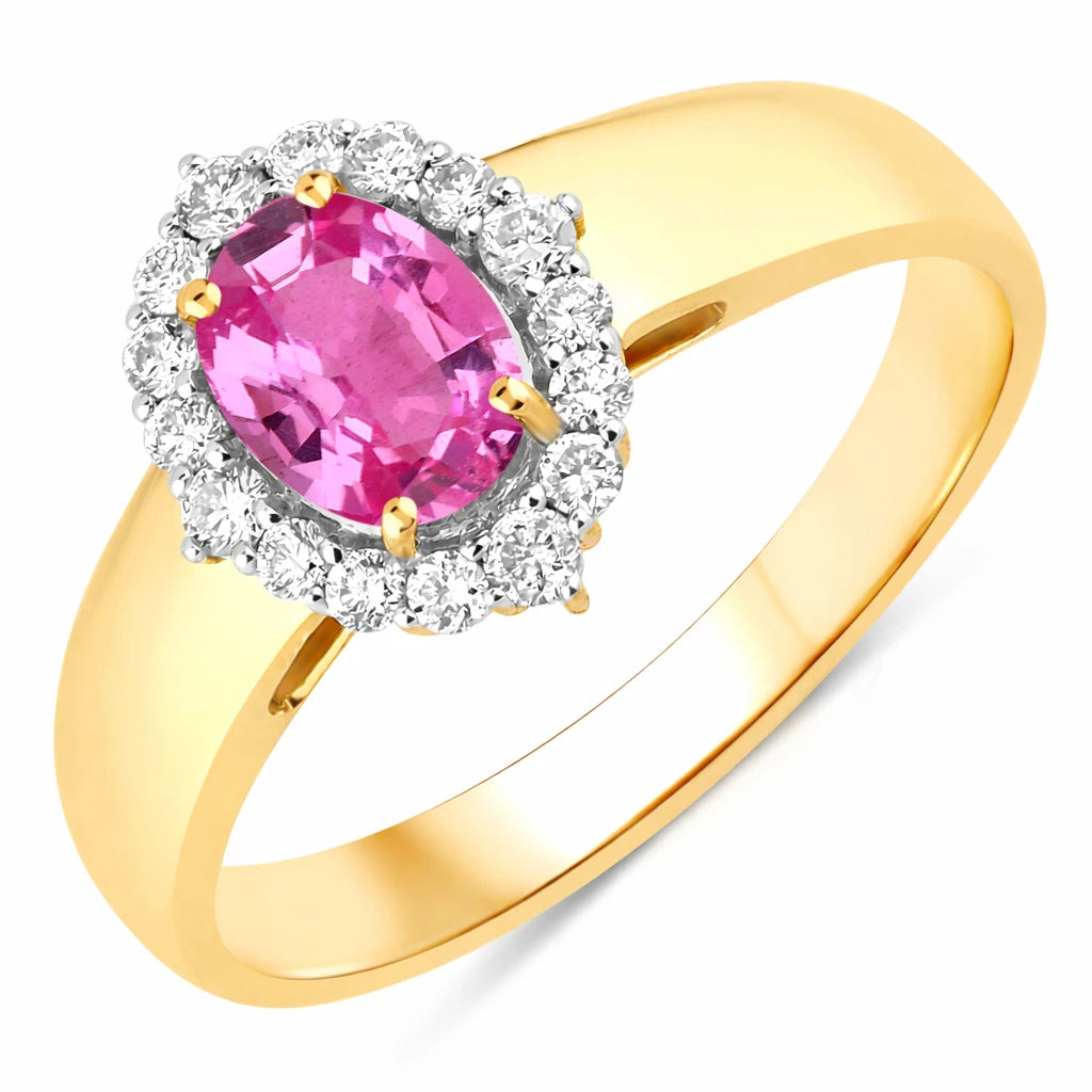Vintage Style Oval Cut Diamond Accent Ring