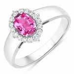 Vintage Style Oval Cut Diamond Accent Ring