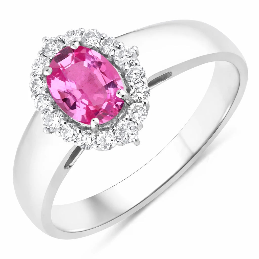 Vintage Style Oval Cut Diamond Accent Ring