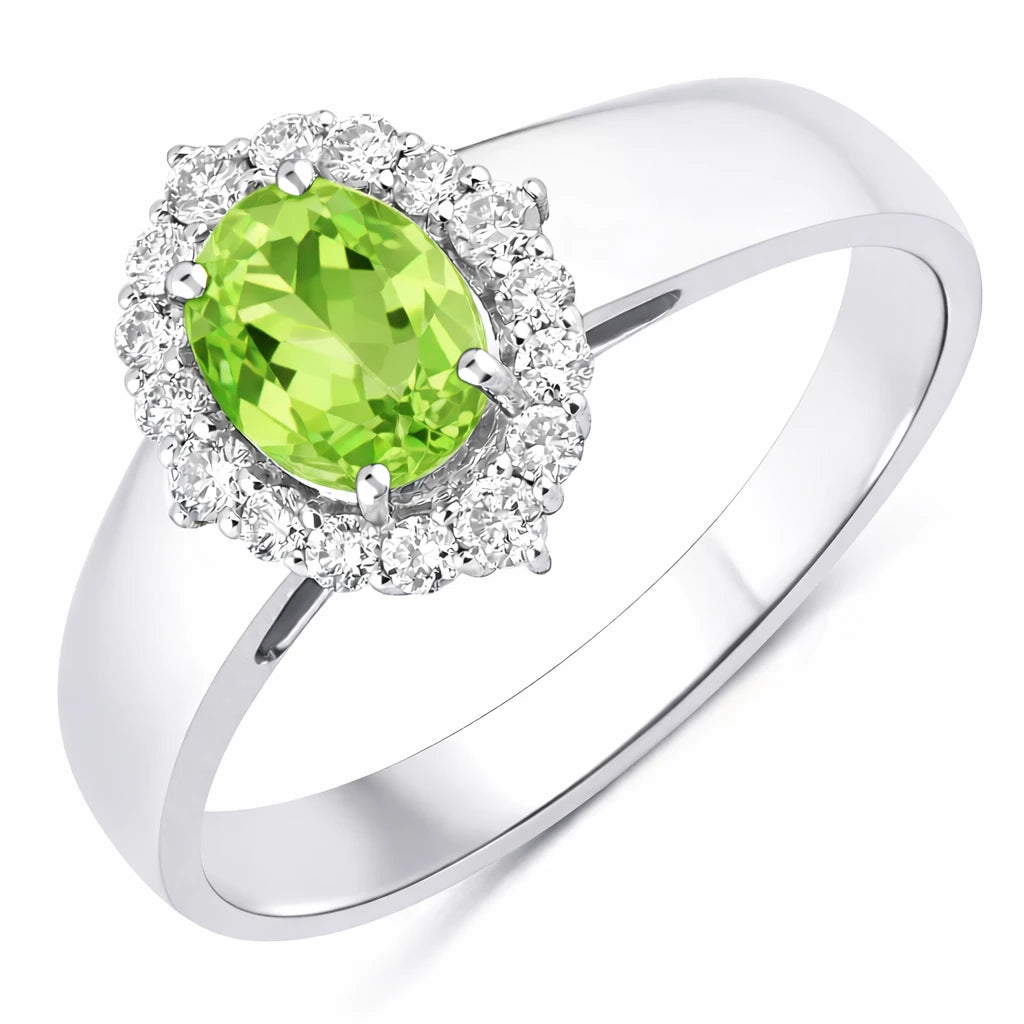 Vintage Style Oval Cut Diamond Accent Ring