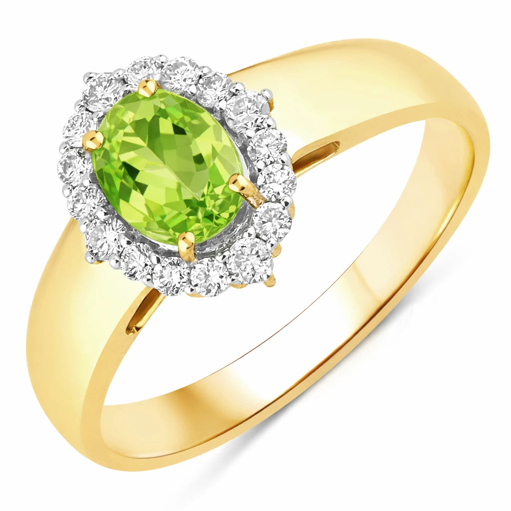Vintage Style Oval Cut Diamond Accent Ring