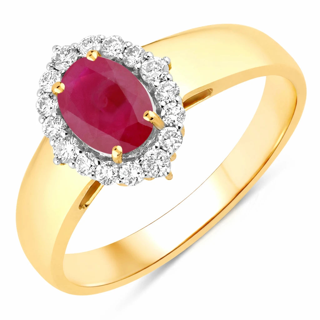 Vintage Style Oval Cut Diamond Accent Ring